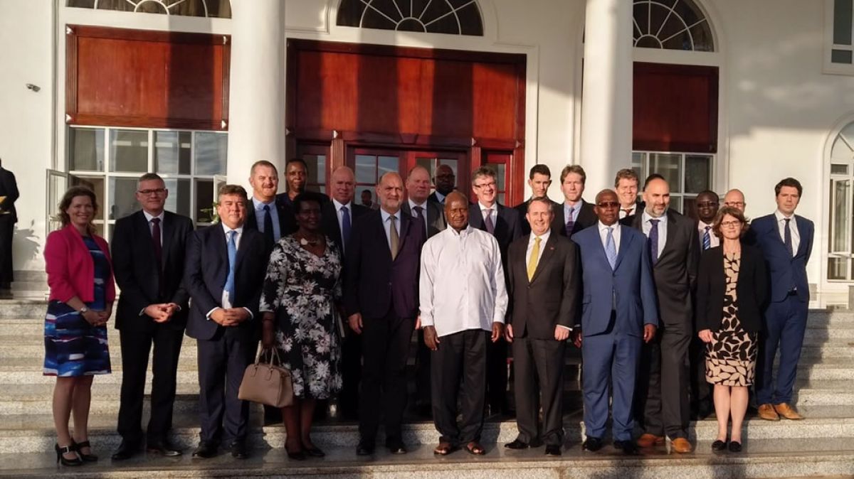 Michael Treacy, CEO Mabey Bridge with Ugandan President